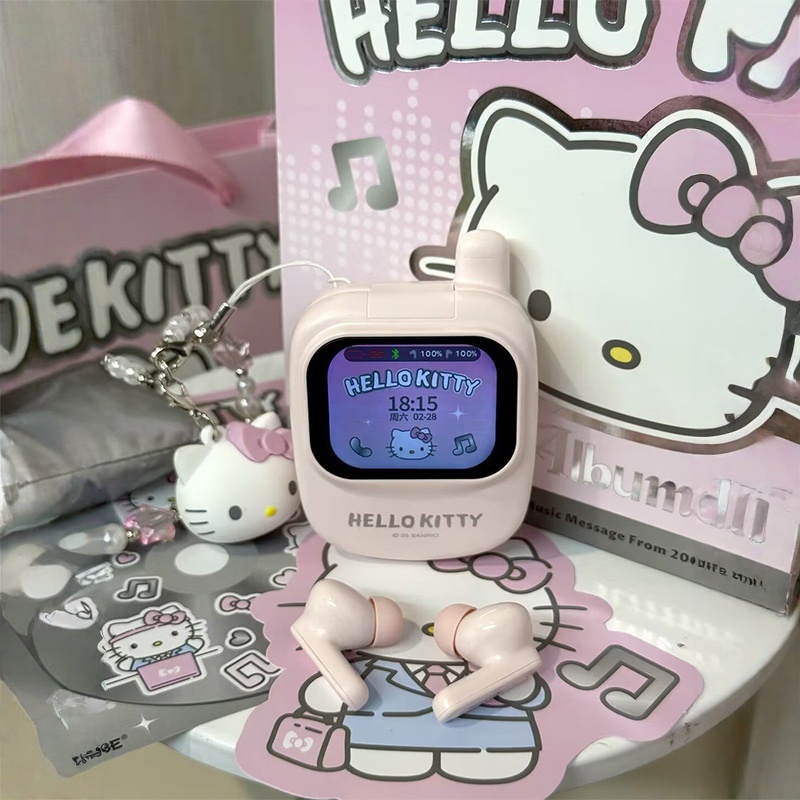 Retro Gaming Power Bank - Nieuwe Echte Hellokitty Draadloze Oordopjes Slimme