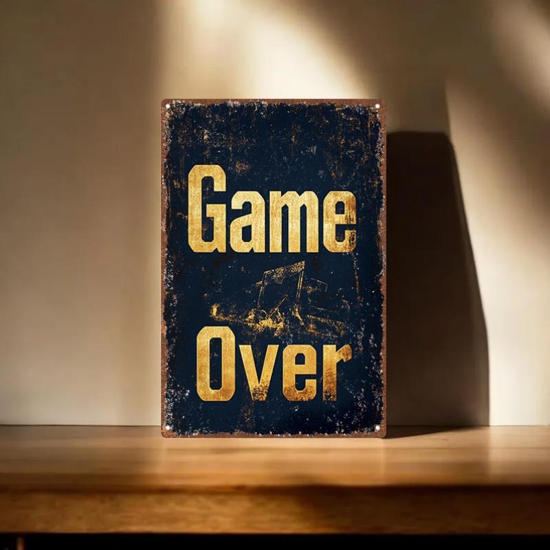 Retro Gaming Games - Vintage Game Over Metal Tin Sign
