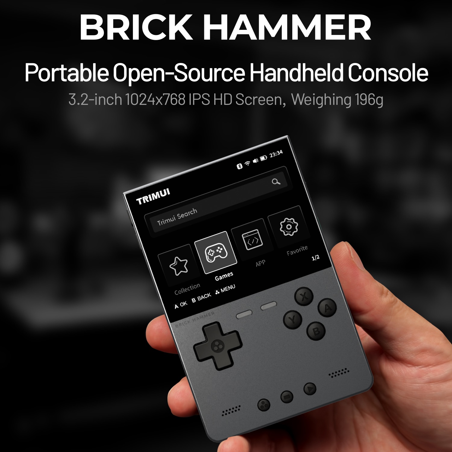 Retro Gaming Kiosk - TRIMUI BAKSTEEN HAMER Retro Handheld Game