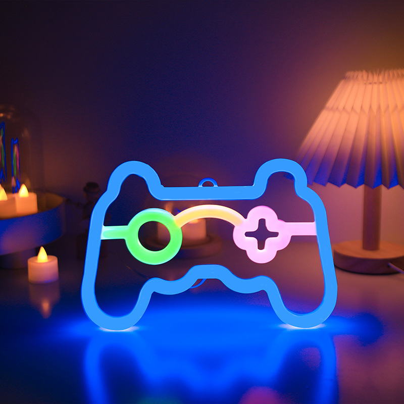 Retro Gaming Projector - Gamer neonbordverlichting, gamercontroller neonlamp voor e-sportruimte,